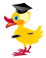 Image showing Cartoon duckling teacher