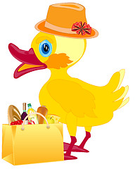 Image showing Fashionable duckling with product