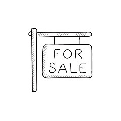 Image showing For sale signboard sketch icon.