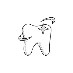 Image showing Shining tooth sketch icon.