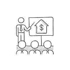 Image showing Real estate training sketch icon.