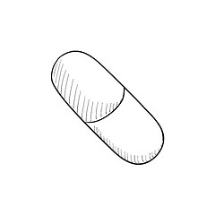 Image showing Capsule pill sketch icon.