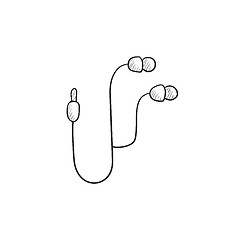 Image showing Earphone sketch icon.