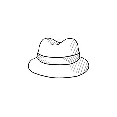Image showing Classic hat sketch icon.