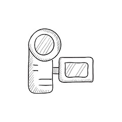 Image showing Digital video camera sketch icon.