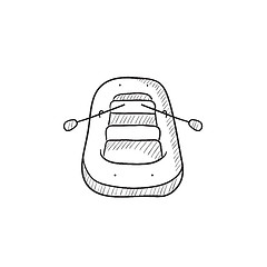 Image showing Inflatable boat sketch icon.