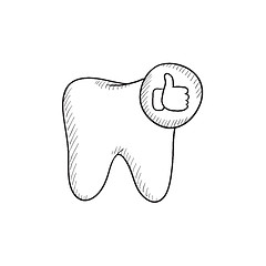 Image showing Healthy tooth sketch icon.