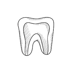 Image showing Molar tooth sketch icon.