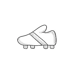 Image showing Football boot sketch icon.