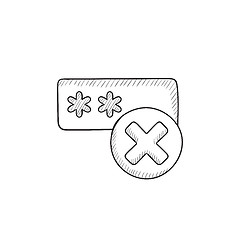 Image showing Wrong password  sketch icon.