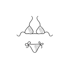 Image showing Swimsuit for women sketch icon.