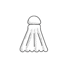 Image showing Shuttlecock sketch icon.