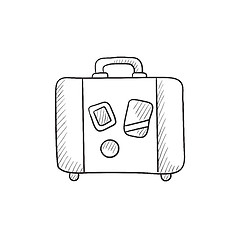 Image showing Suitcase sketch icon.