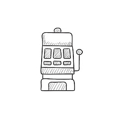 Image showing Slot machine sketch icon.