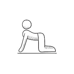 Image showing Man practicing yoga sketch icon.