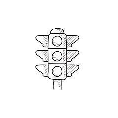 Image showing Traffic light sketch icon.