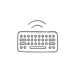 Image showing Wireless keyboard sketch icon.