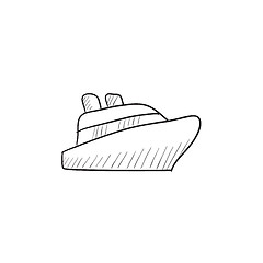 Image showing Cruise ship sketch icon.