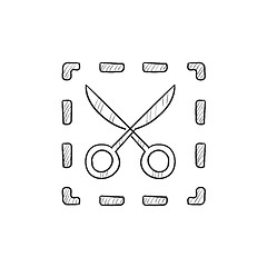 Image showing Scissors with dotted lines sketch icon.