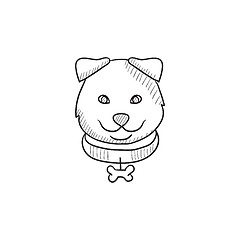 Image showing Dog head sketch icon.