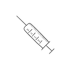 Image showing Syringe sketch icon.