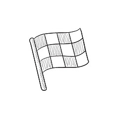 Image showing Checkered flag sketch icon.