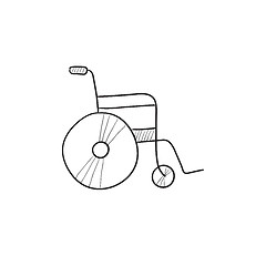 Image showing Wheelchair sketch icon.