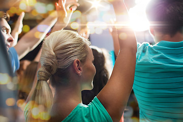 Image showing close up of happy people at concert in night club