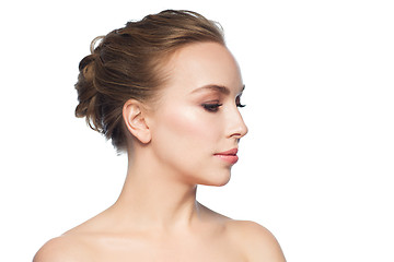 Image showing beautiful young woman face over white background