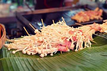 Image showing mushrooms at asian street market