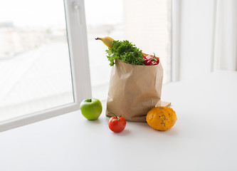 Image showing basket of fresh ripe vegetables at kitchen