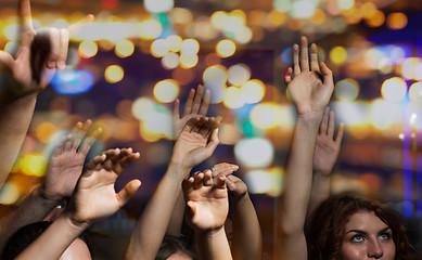 Image showing close up of happy people at concert in night club