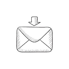 Image showing Incoming email sketch icon.