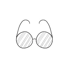 Image showing Eyeglasses sketch icon.