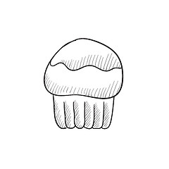 Image showing Cupcake sketch icon.