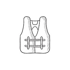 Image showing Life vest sketch icon.