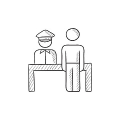 Image showing Airport security  sketch icon.