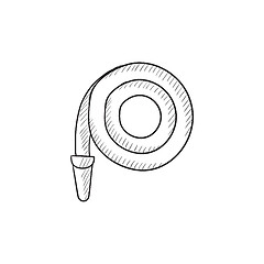 Image showing Firefighter hose sketch icon.