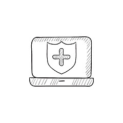 Image showing Computer security sketch icon.