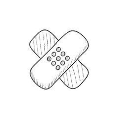 Image showing Adhesive bandages sketch icon.