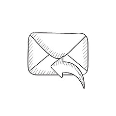 Image showing Sending email sketch icon.