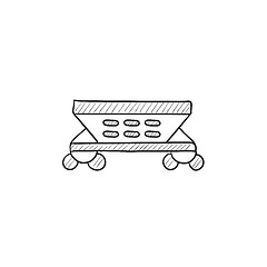 Image showing Cargo wagon sketch icon.