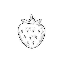 Image showing Strawberry sketch icon.