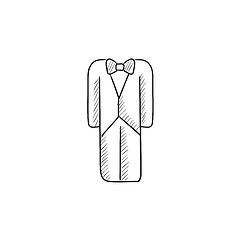 Image showing Wedding tuxedo sketch icon.