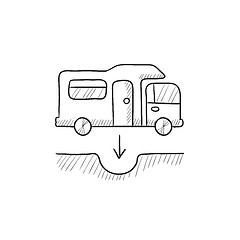 Image showing Motorhome and sump sketch icon.