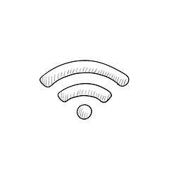 Image showing Wifi sign sketch icon.