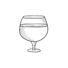 Image showing Glass of wine sketch icon.