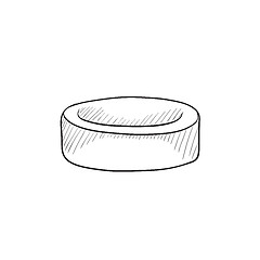 Image showing Hockey puck sketch icon.
