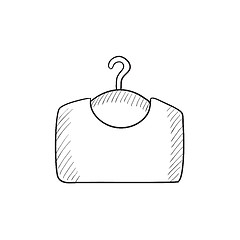 Image showing Sweater on hanger sketch icon.