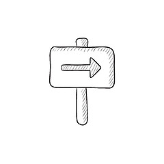 Image showing Travel traffic sign sketch icon.